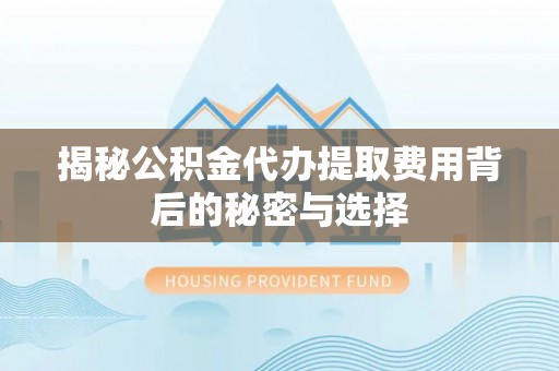 陆河揭秘公积金代办提取费用背后的秘密与选择